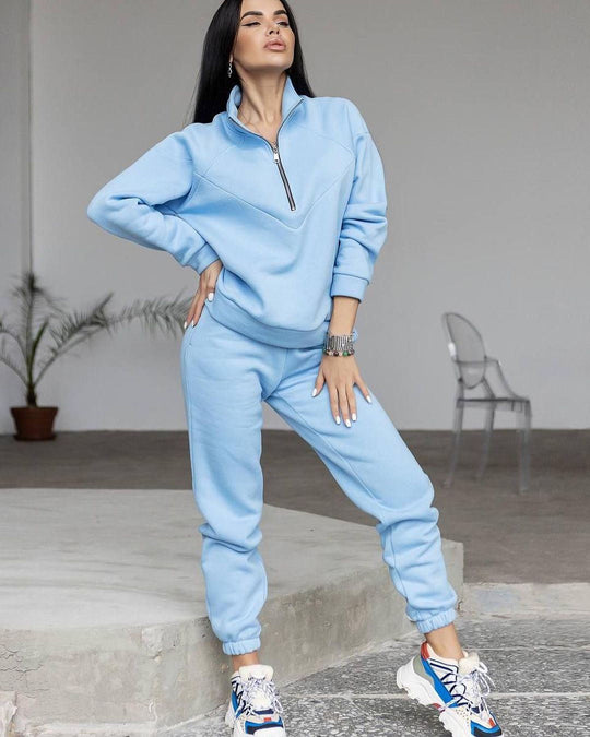 Heidi-Mode | Blusen- und Hosenanzug mit Reißverschluss und Jay Sweatshirt