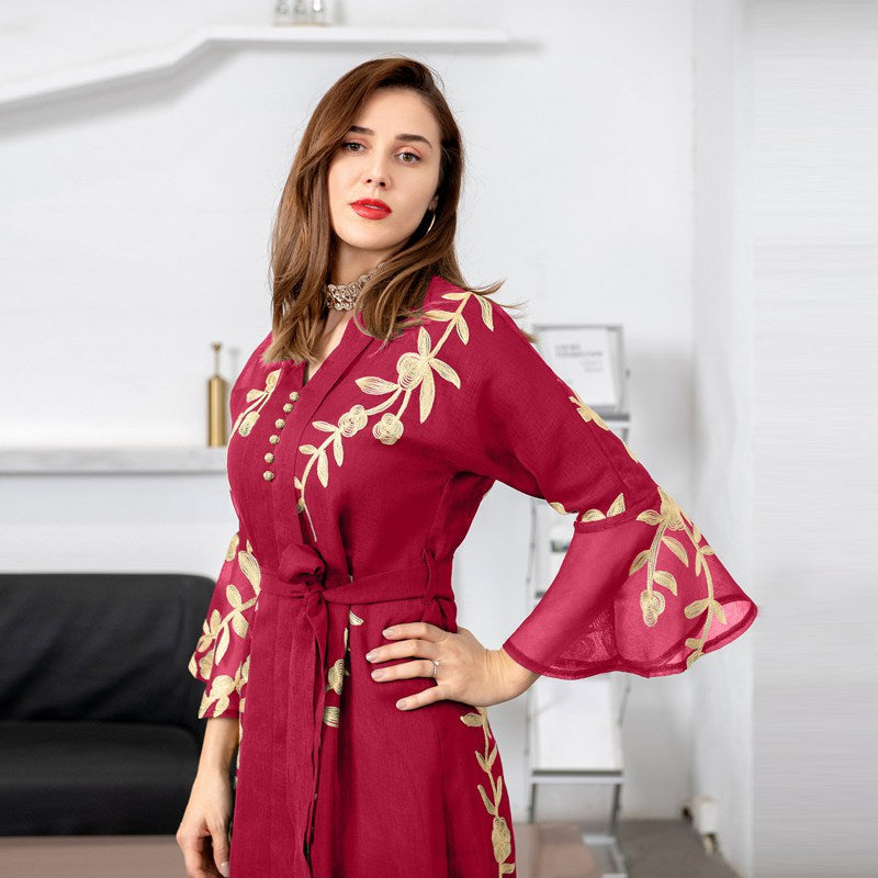 Heidi-Mode | Bestickte Abendkleid Kaftan Kleid Frauen Caftan
