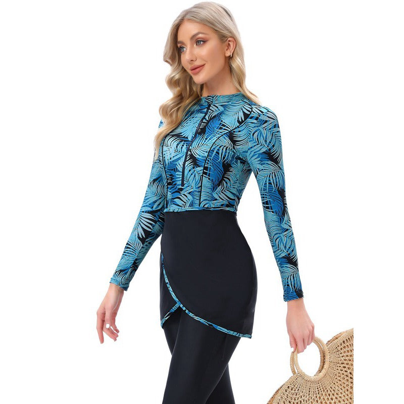 Heidi-Mode | 3 Stück Set Badebekleidung Badeanzug Burkini Badeshorts