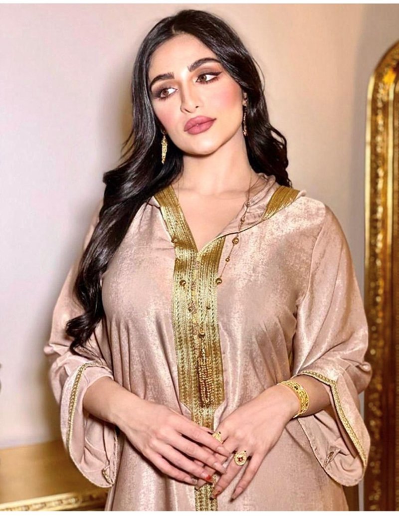 Heidi-Mode | Kapuze Samt Frauen Kaftan Kleid Jalabiya Jalaba