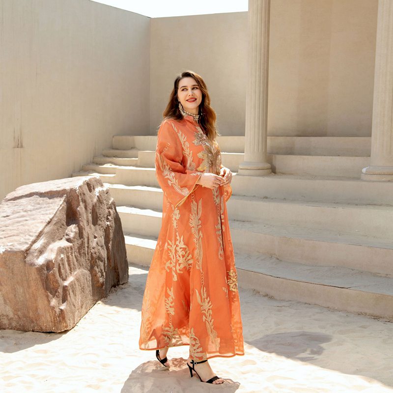 Heidi-Mode | Eid Luxus Kaftan Kaftan Kleid Jalabiya mit Pailletten Bestickt