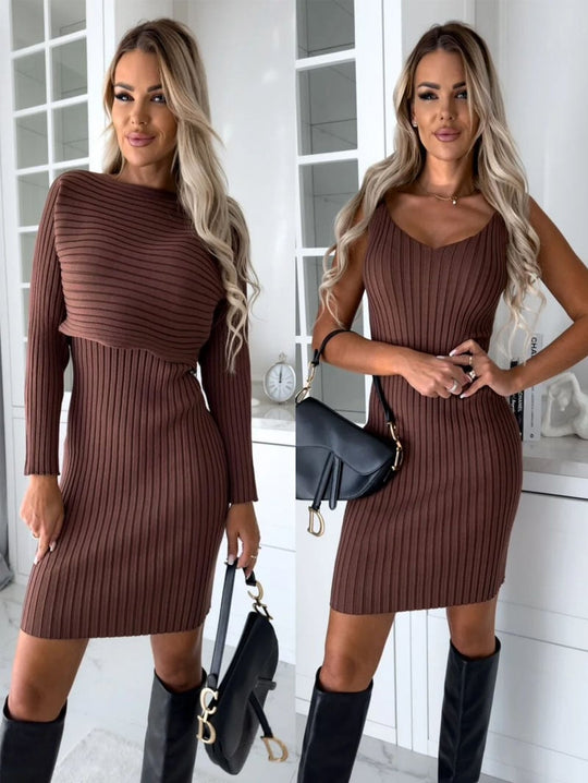 Gebreide Pullover Sweater en Cami Dress Set