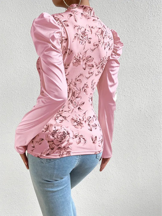 Heidi-Mode | Satinbluse mit Puffärmeln