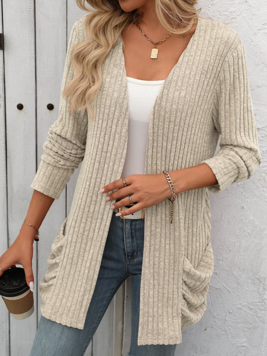 Heidi-Mode | Hygge Offene Front Strickpullover für Damen