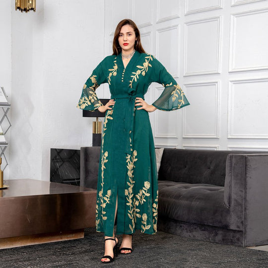 Heidi-Mode | Bestickte Abendkleid Kaftan Kleid Frauen Caftan