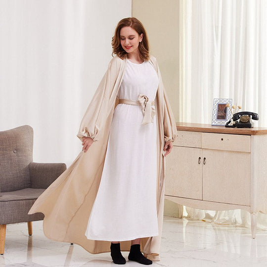 Heidi-Mode | Puffärmel Offene Abaya Kleid für Muslimische Frauen