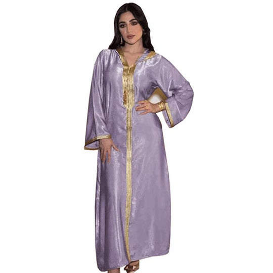 Heidi-Mode | Kapuze Samt Frauen Kaftan Kleid Jalabiya Jalaba