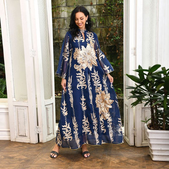 Heidi-Mode | Eid Luxus Kaftan Kaftan Kleid Jalabiya mit Pailletten Bestickt