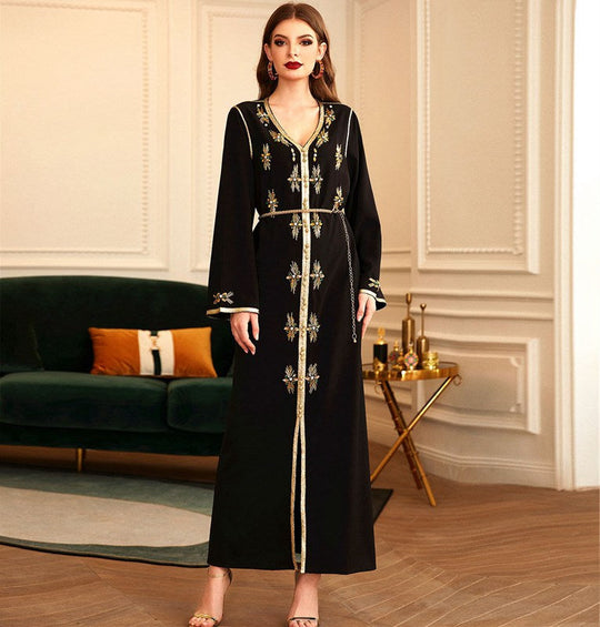 Heidi-Mode | Handgenähte Strass Frauen Kaftan Caftan Kleid