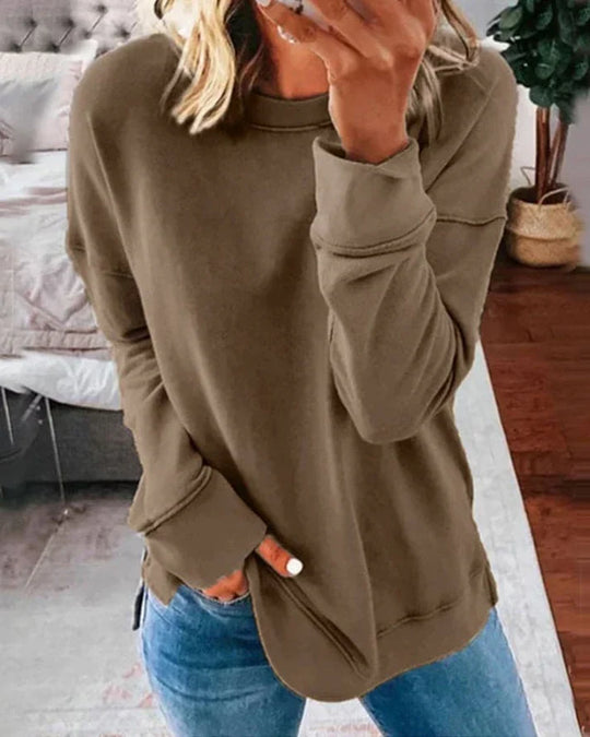 Heidi-Mode | Einfach Bequem Einfarbig Sweatshirt