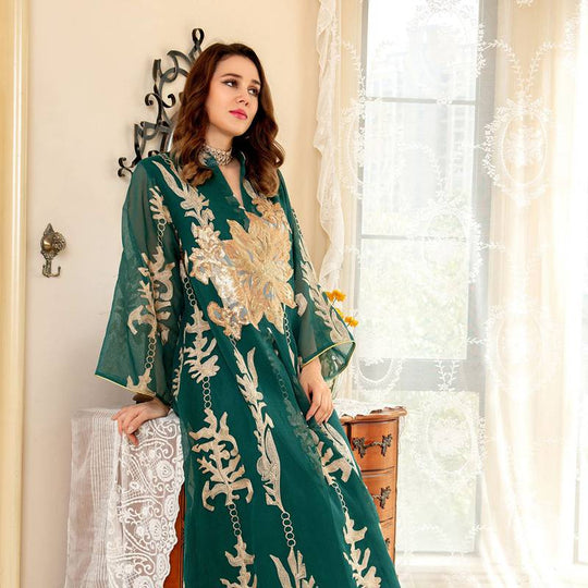 Heidi-Mode | Eid Luxus Kaftan Kaftan Kleid Jalabiya mit Pailletten Bestickt