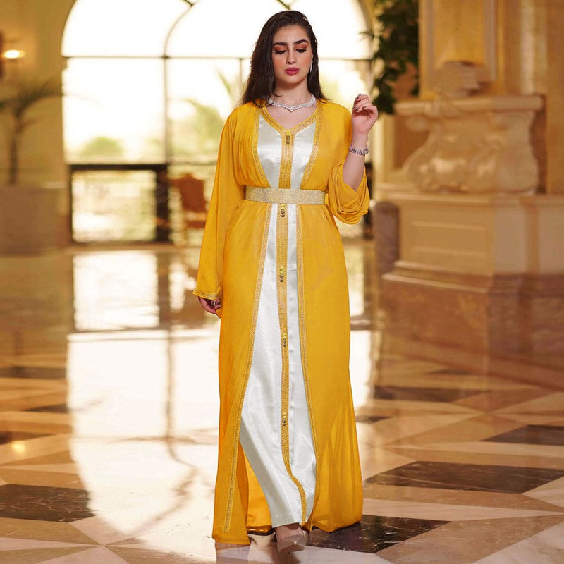 Heidi-Mode | Eid 2-Teiliges Set Frauen Kaftan Kleid Naher Osten Arabisch