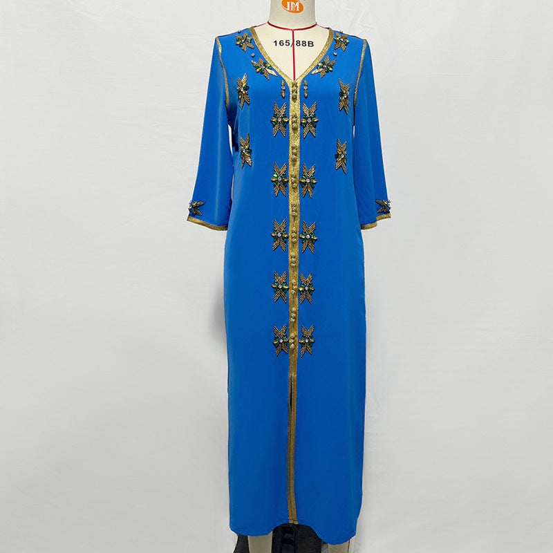 Heidi-Mode | Handgenähte Strass Frauen Kaftan Caftan Kleid
