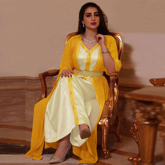 Heidi-Mode | Eid 2-Teiliges Set Frauen Kaftan Kleid Naher Osten Arabisch