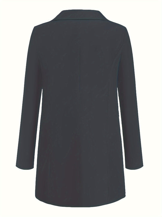 Heidi-Mode | Eleganter Business-Einfarbiger Lange Blazer mit Reversideal für alle Jahreszeiten