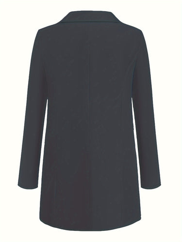 Heidi-Mode | Eleganter Business-Einfarbiger Lange Blazer mit Reversideal für alle Jahreszeiten