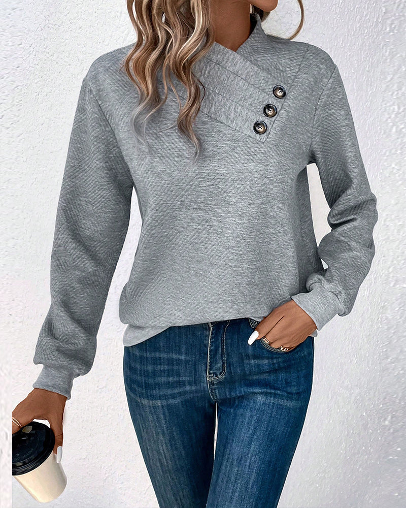 Heidi-Mode | Luxe Trui Met Knopen Voor Vrouwen