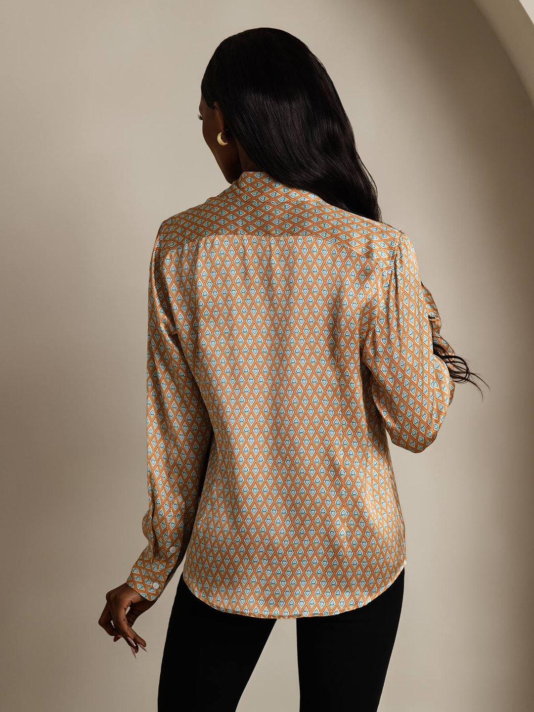 Heidi-Mode | Damen Seiden Basis Militär Revers Hemd