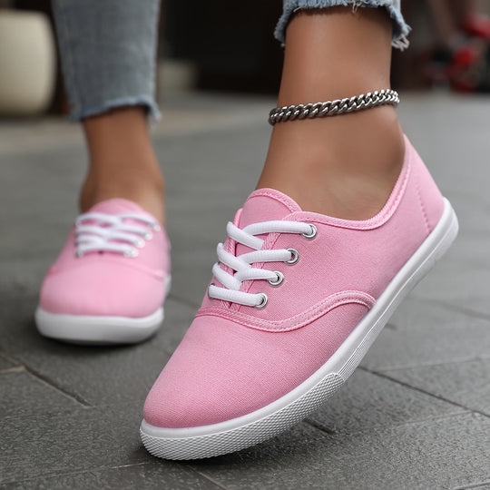 Heidi-Mode | Bequeme Niedrige Canvas Sneakers In Weiß