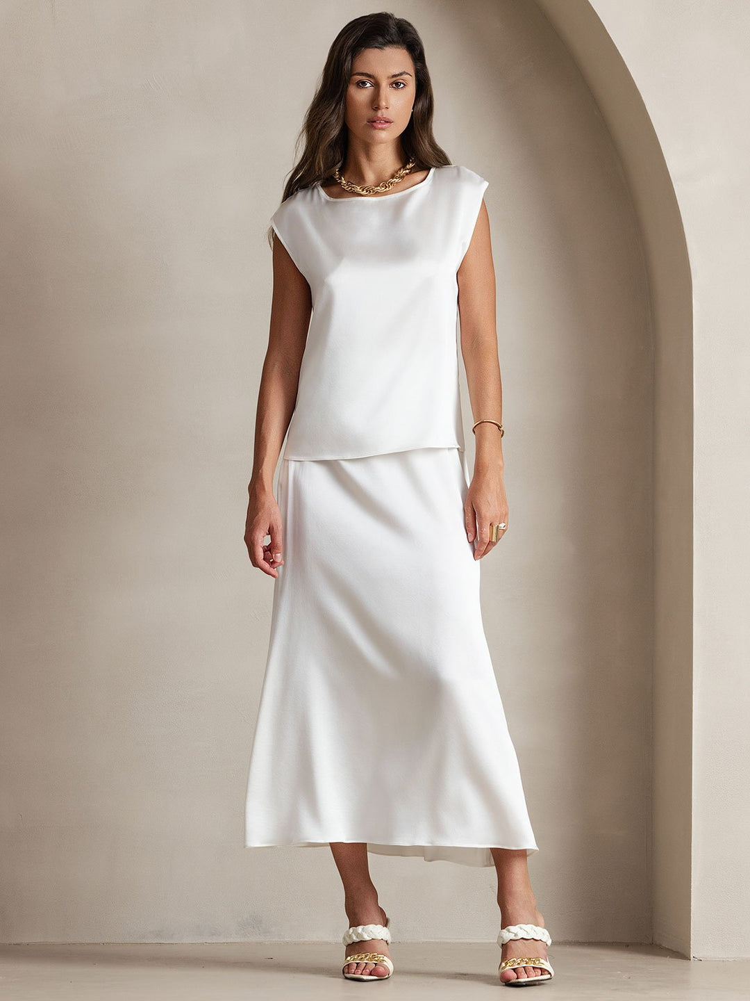 Heidi-Mode | Seiden Kapuze Ärmel Bluse