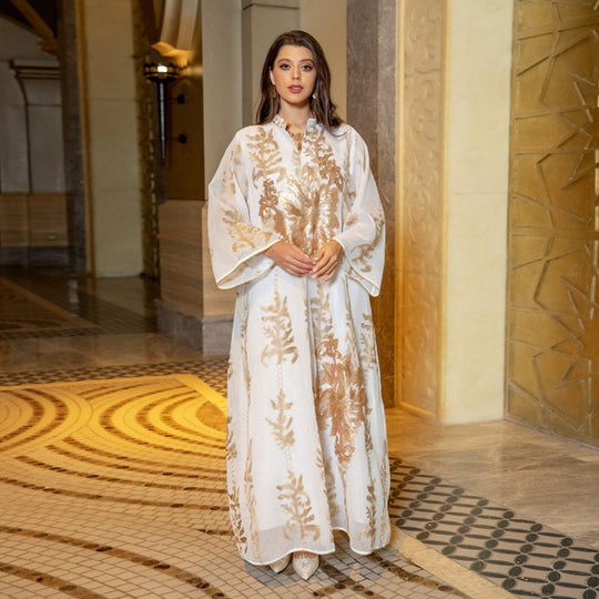 Heidi-Mode | Eid Luxus Kaftan Kaftan Kleid Jalabiya mit Pailletten Bestickt