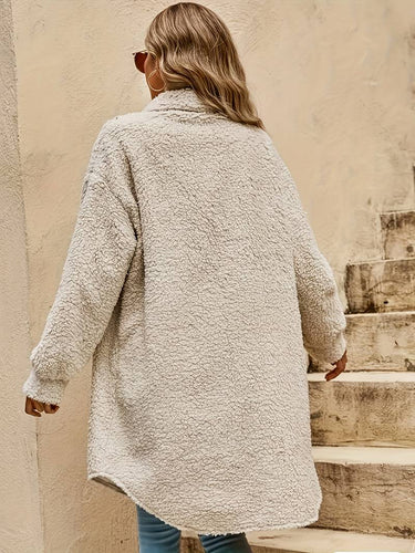 EINFARBIGER TEDDYMANTEL, FÜR FRAUEN