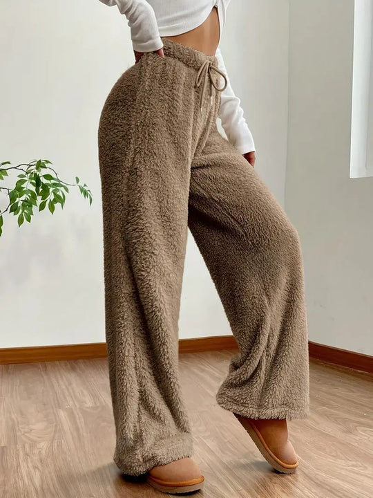 Heidi-Mode - Lässige Herbstweite Khaki-Hose mit Kordelzug für Frauen