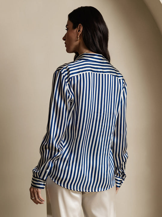 Heidi-Mode | Damen Seiden Basis Militär Revers Hemd