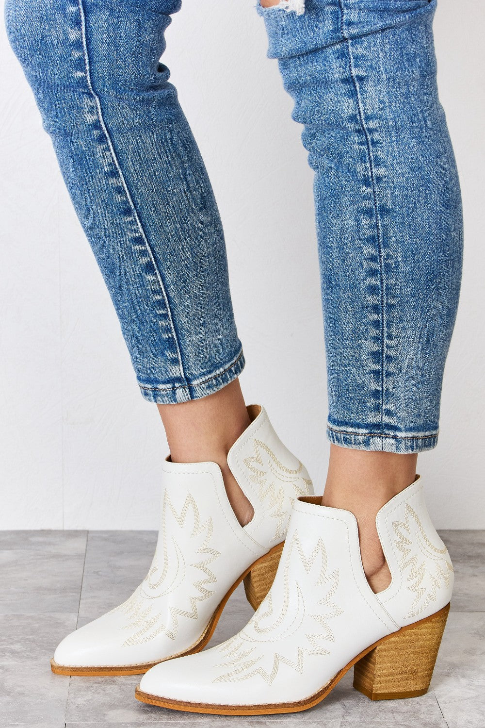 Heidi-Mode | Melody Knöchel Bestickte Stitch Stiefel