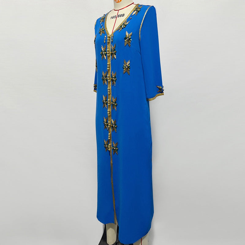 Heidi-Mode | Handgenähte Strass Frauen Kaftan Caftan Kleid