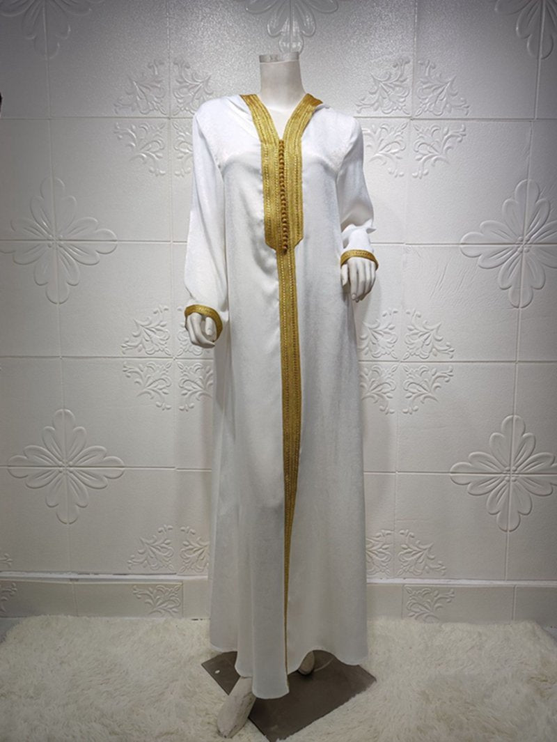 Heidi-Mode | Kapuze Samt Frauen Kaftan Kleid Jalabiya Jalaba