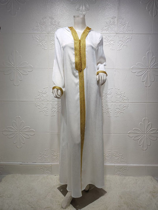 Heidi-Mode | Kapuze Samt Frauen Kaftan Kleid Jalabiya Jalaba