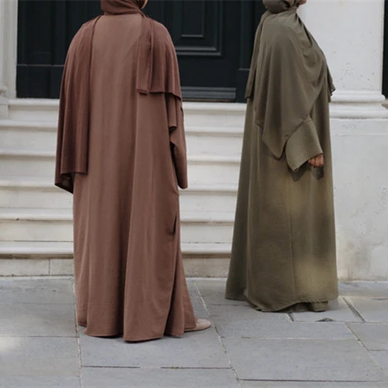 Heidi-Mode | 3 Teile Set Abaya Kleid Arabische Frauen Kleidung Anzug Ohne Abaya, Innenkleid und Scharf