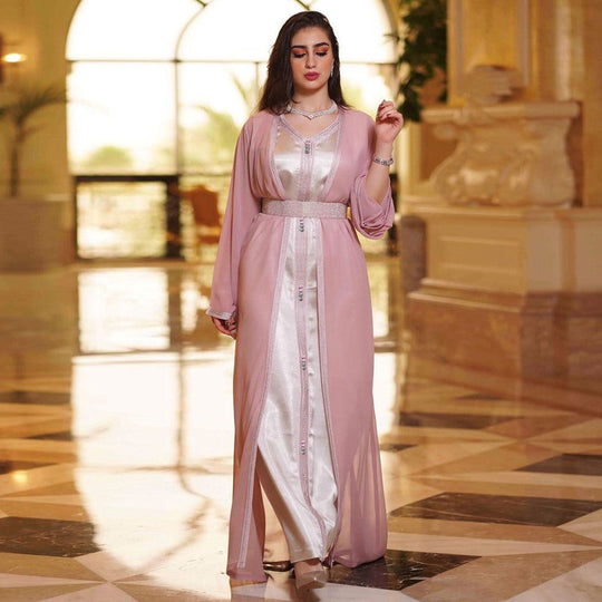 Heidi-Mode | Eid 2-Teiliges Set Frauen Kaftan Kleid Naher Osten Arabisch