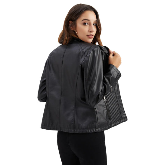 einfache dünne Lederjacke