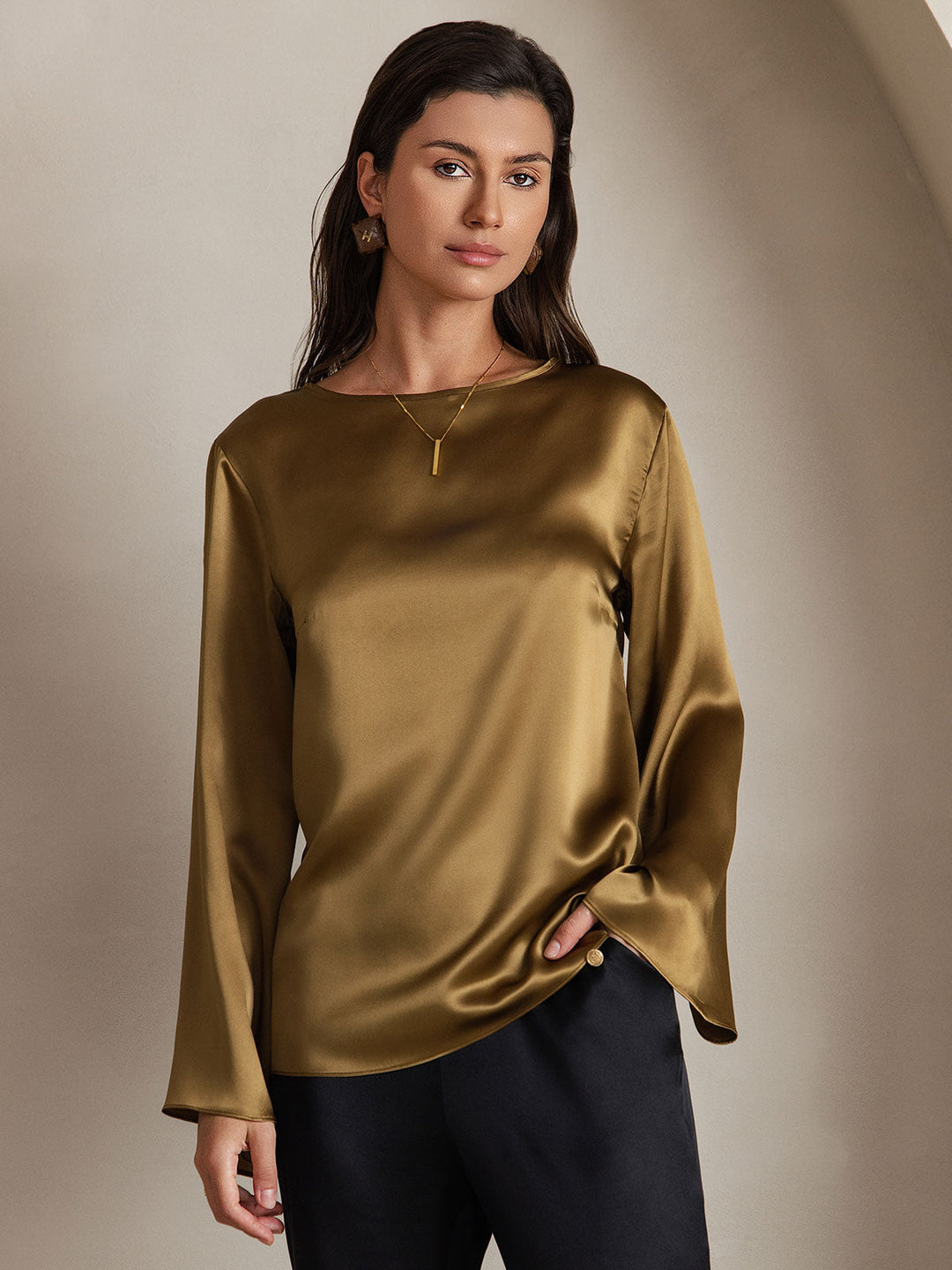 Heidi-Mode | Seiden Langarm Bluse