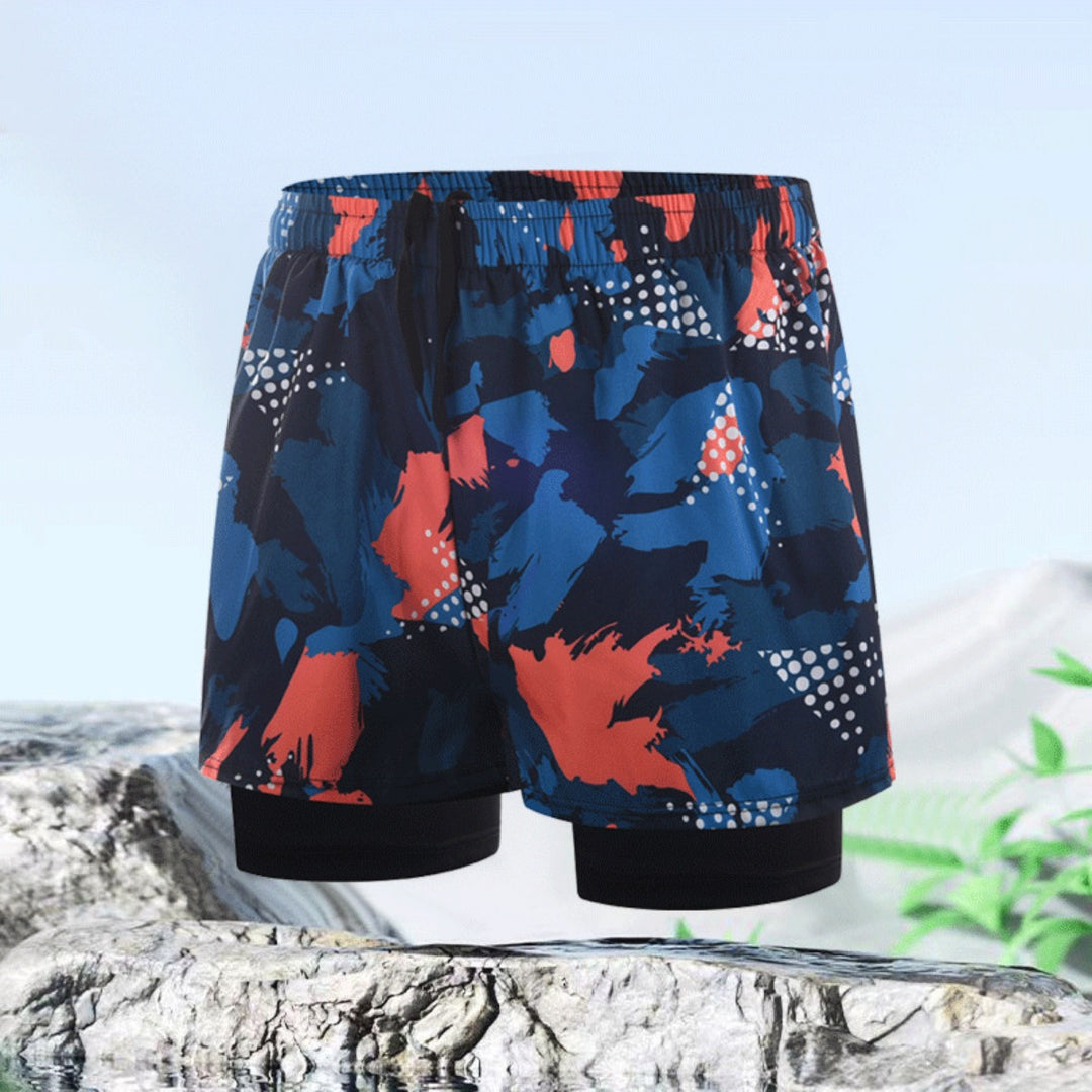 Heidi Mode | Doppellagige Herren Sport Fitness Anti-Peinlichkeit Strandhose