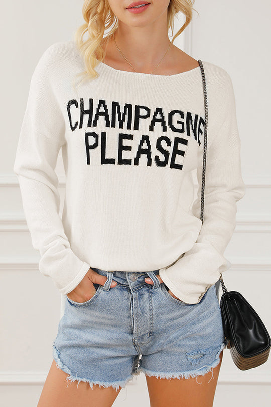 Champagne Please Grafik Pullover