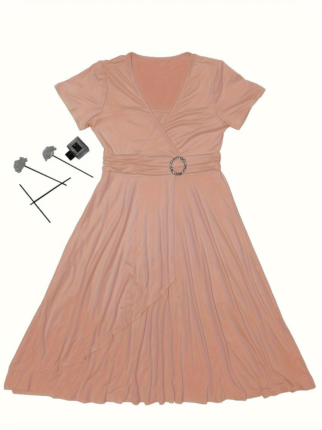 Heidi-Mode | Stilvolles Baumwollkleid mit Schmaler Passform, Asymmetrischem Saum und Bindegürtel für Damen Ideal für Den Sommer