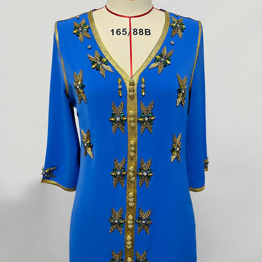 Heidi-Mode | Handgenähte Strass Frauen Kaftan Caftan Kleid