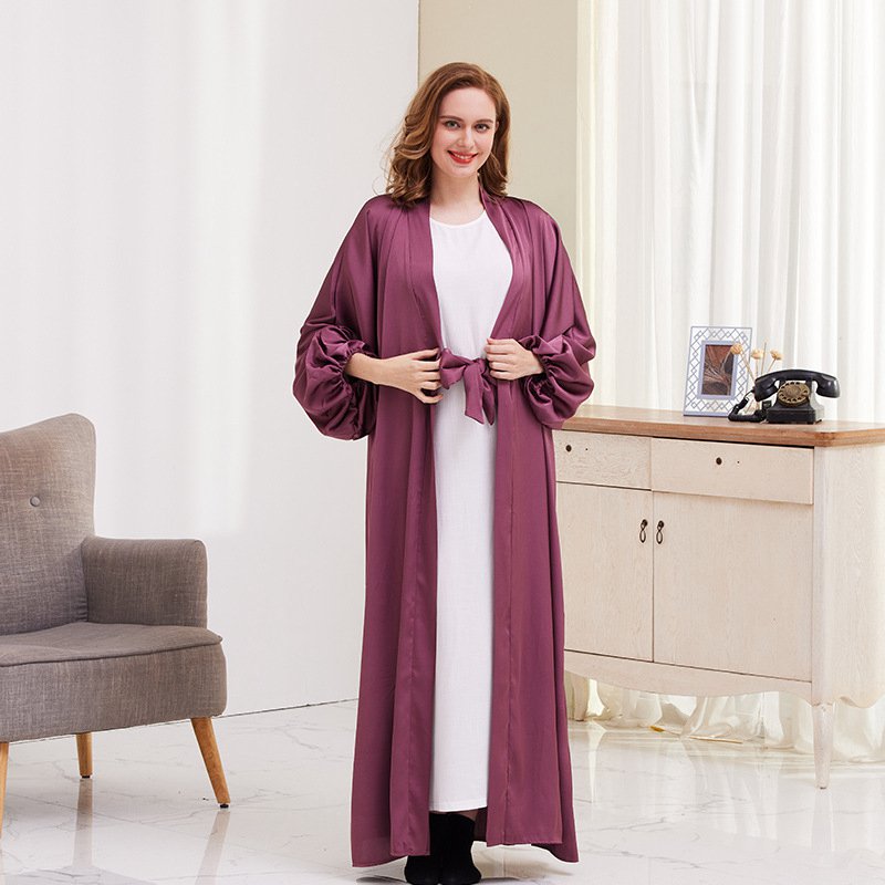 Heidi-Mode | Puffärmel Offene Abaya Kleid für Muslimische Frauen