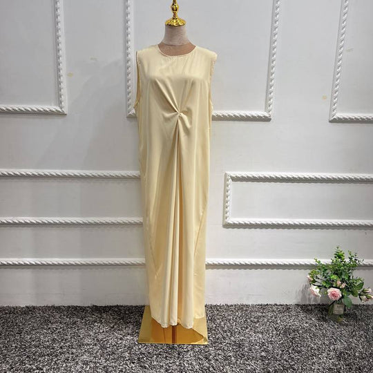 Heidi-Mode | Muslimische Frauen Abaya Unter Ohne Ärmel Satin Innen Slip Kleid Unterwäsche