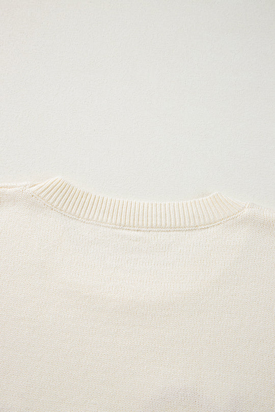 Boo Strickmuster Gerippter Rand Drop Shoulder Pullover