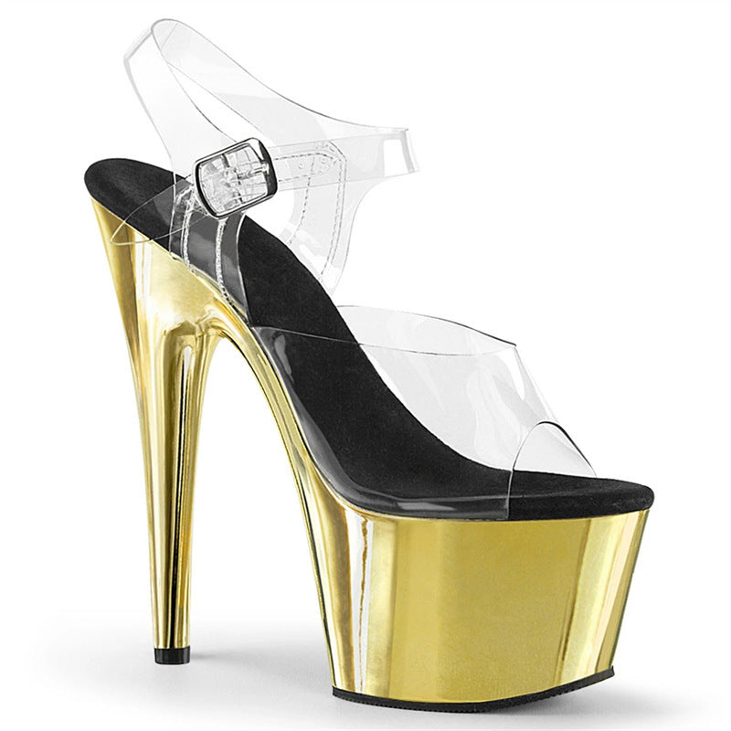 Heidi-Mode | High Heels Ein Linie Schnalle Fisch Mund Offen Zehe Damen Schuhe