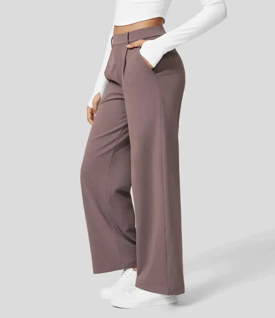 Heidi-Mode | Damen Stretch Hoch Taille Gerade Bein Hose