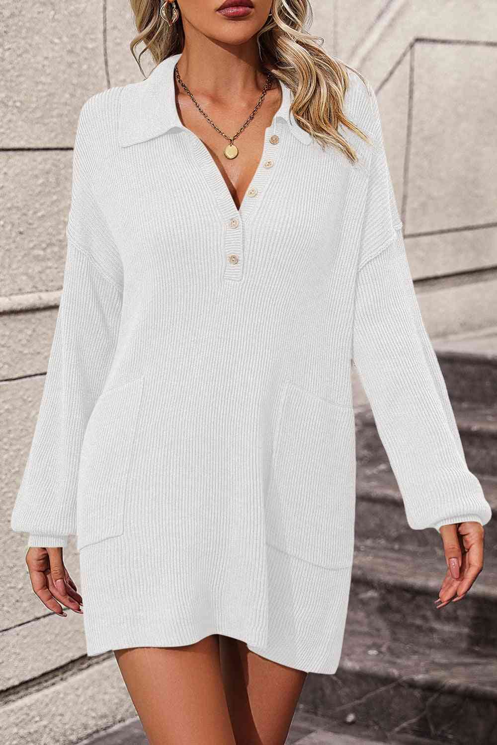 Heidi-Mode | Johnny Kragen Drop Shoulder Sweater Kleid