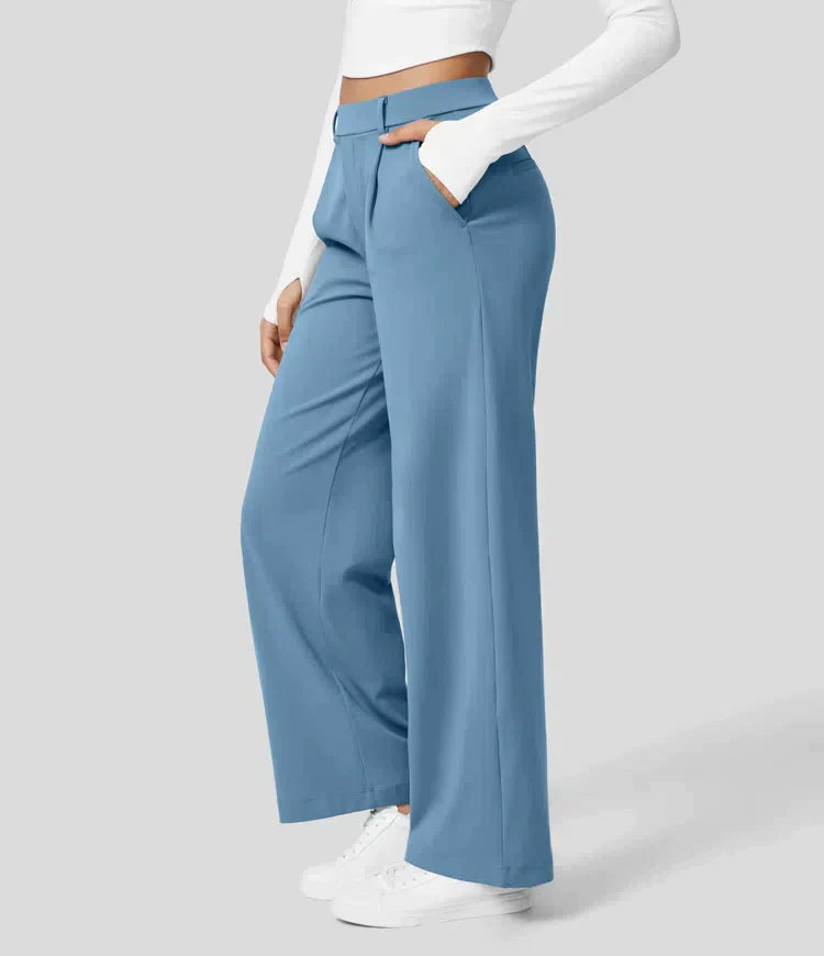 Heidi-Mode | Damen Stretch Hoch Taille Gerade Bein Hose