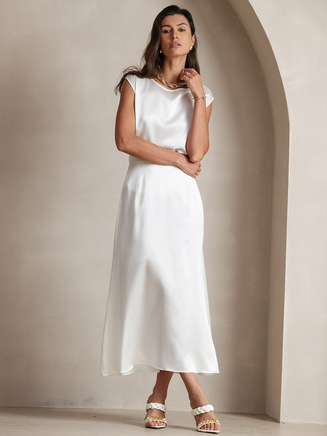 Heidi-Mode | Seiden Kapuze Ärmel Bluse