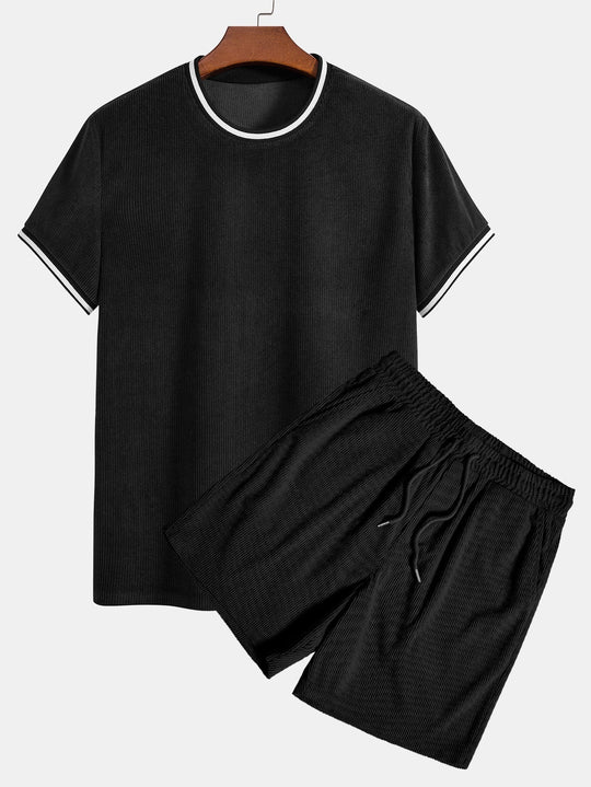 Stretch-Cord-Ringer-T-Shirt &amp; Cord-Shorts