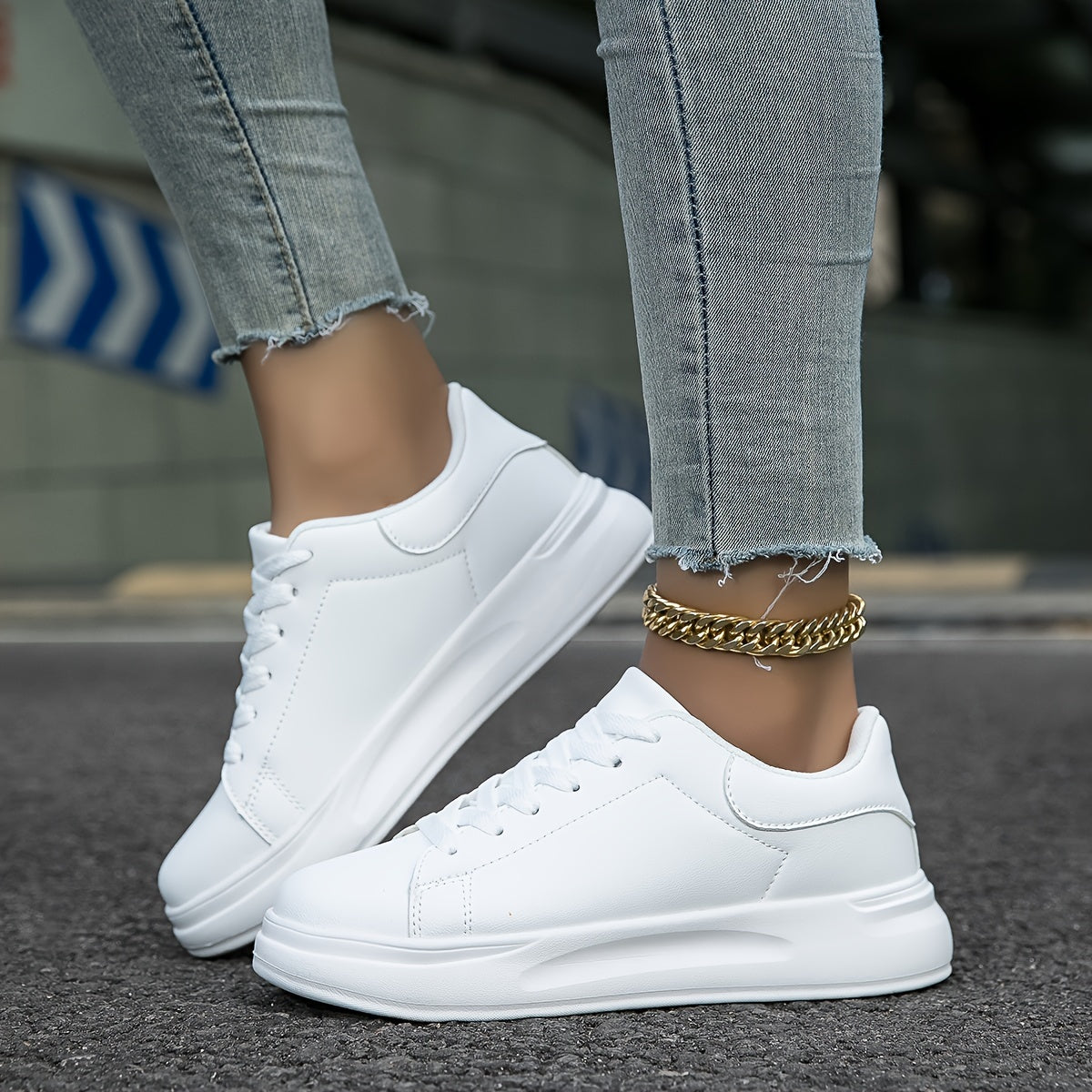 Heidi-Mode | Damen Weiße Sneakers Casual